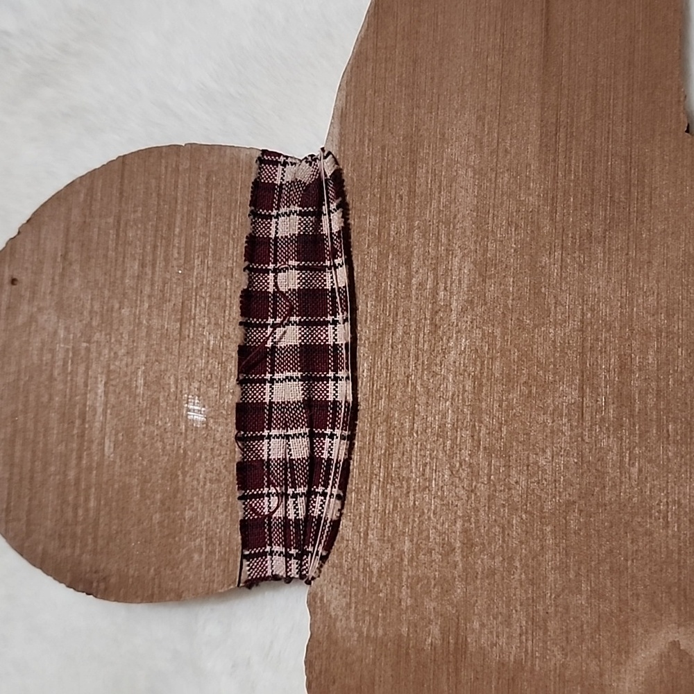 Brown Gingerbread Decor with Plaid Bow. - Picture 5 of 5